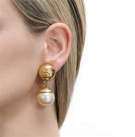 givenchy drop vack ball drop earrings|Givenchy pearl c earrings.